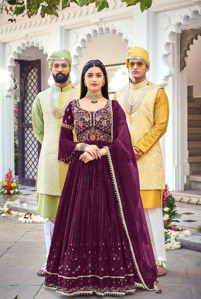 DN 1321 BY OS DESIGNER GEORGETTE GOWN WHOLESALER IN INDIA